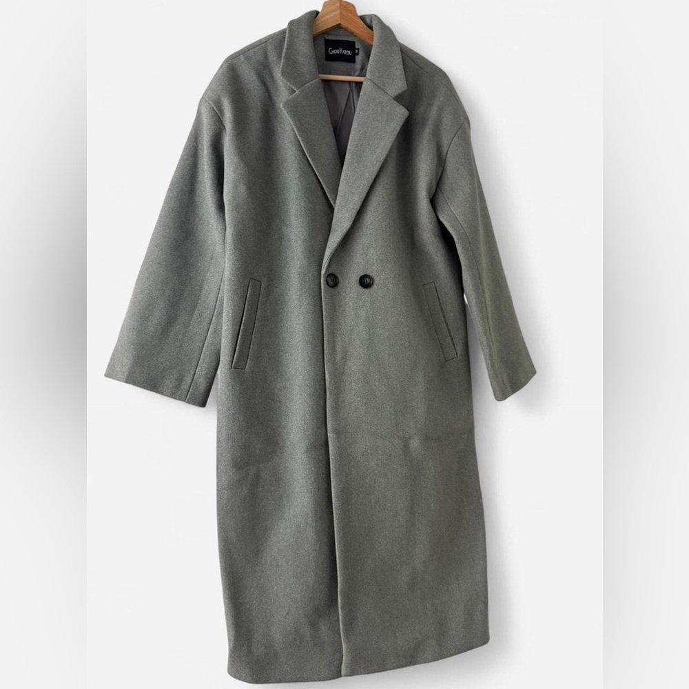 Gray Double-Breasted Coat - image 1